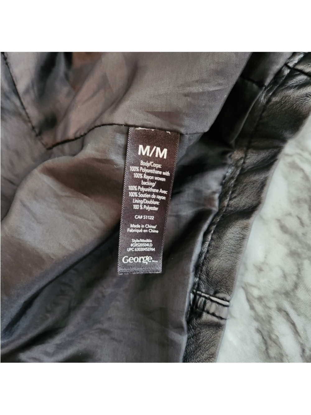 🛍️ $13 ADD-ON | Black & Silver Faux Leather Belted Button Zipper Jacket George - Picture 6 of 16